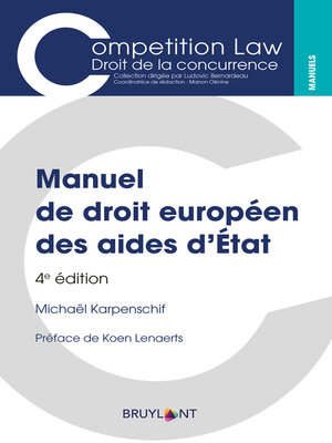 cover image of Manuel de droit européen des aides d'État